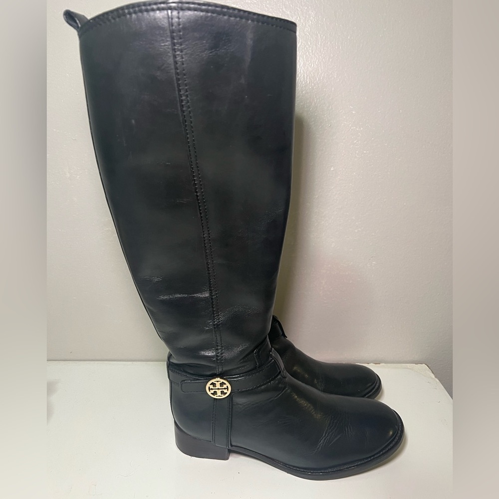 Tory Burch Bristol Black Leather Riding Boots size 6.5